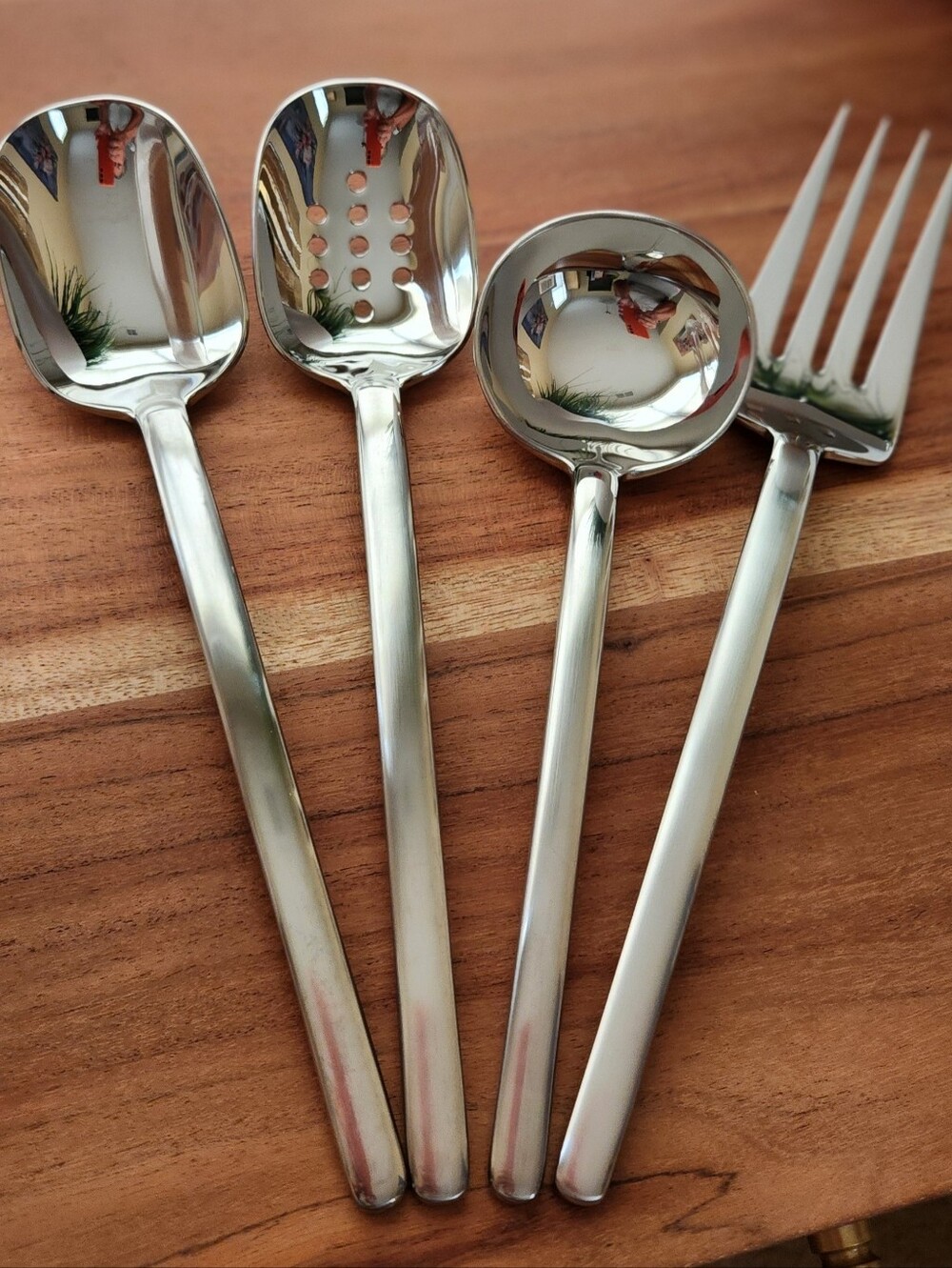 Mikasa Polished Silver Serving Spoon, Slotted Spoon, Ladle & Fork Set